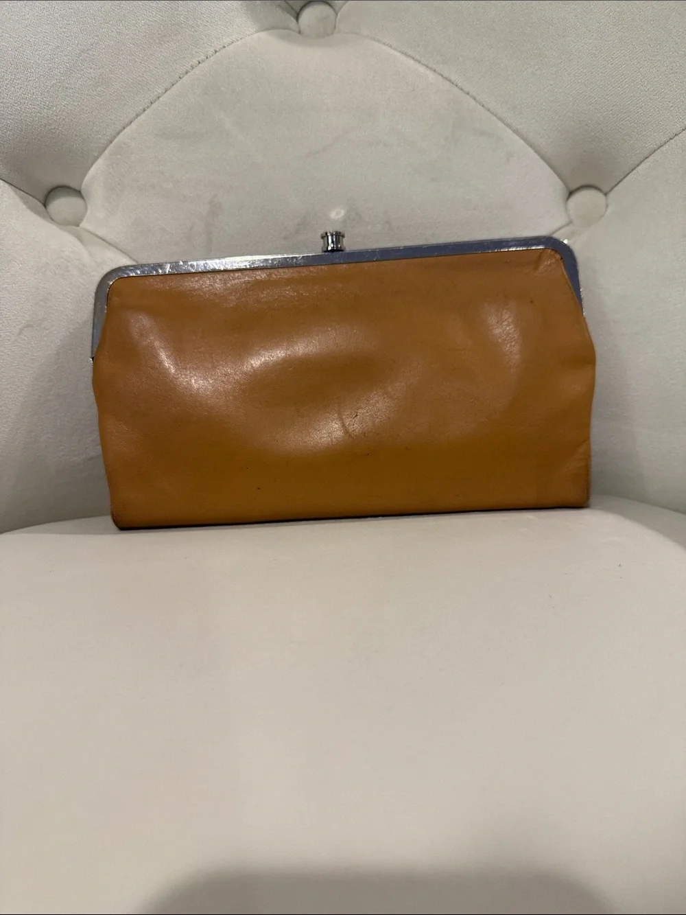 HOBO Tan Leather Frame Clutch - Women Bags